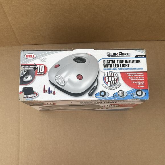 Bell Quik Aire Digital Tire Inflator with LED Light 83405-8 12 Volt 150 PSI New - Picture 5 of 11